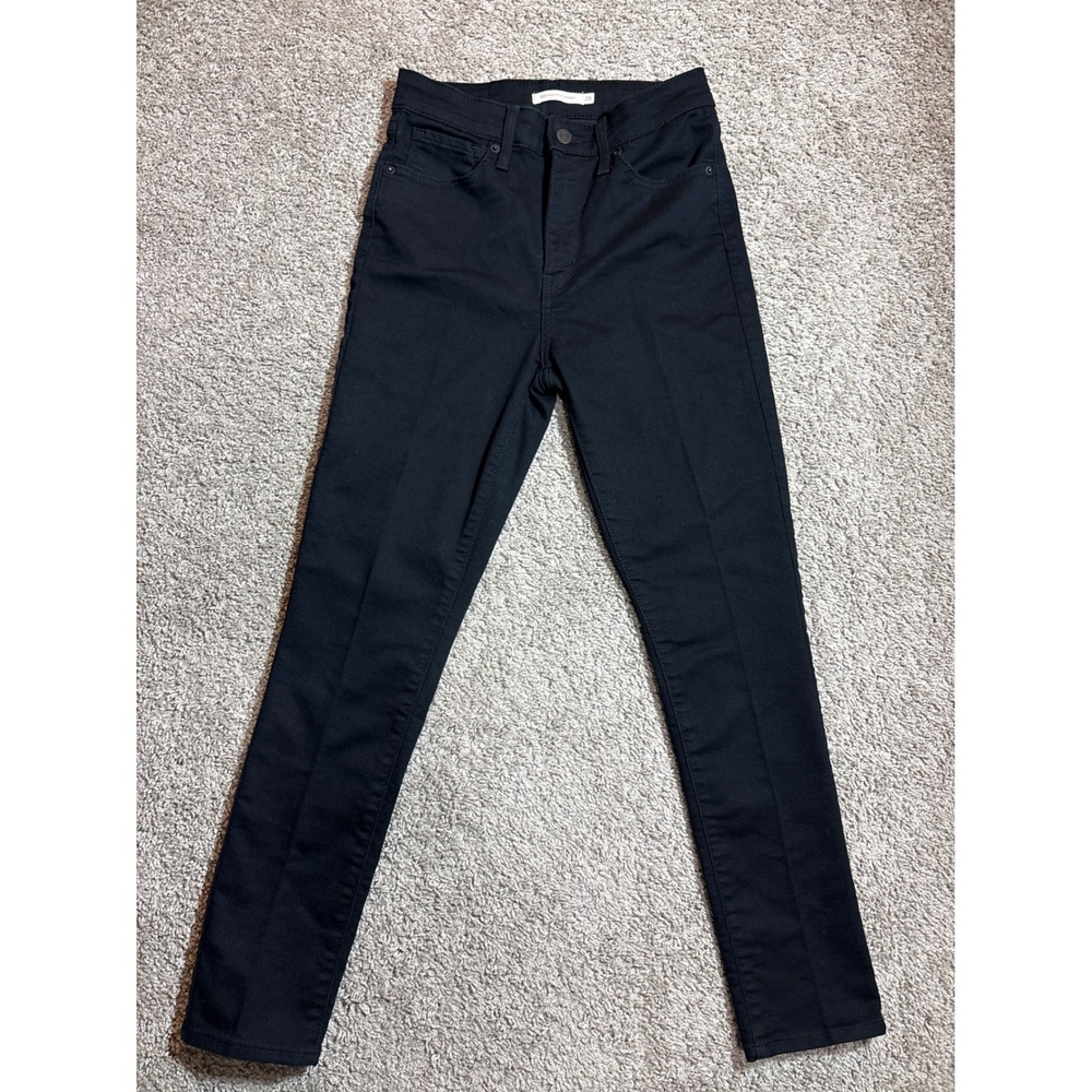 Levis 721 High Rise Skinny Jeans Black W28 L28 Stretch Denim women's